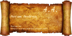 Avram Andrea névjegykártya